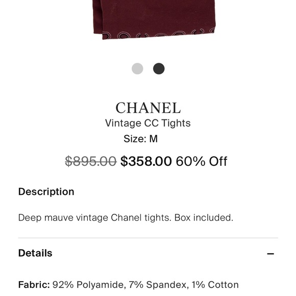 Chanel khaki tights with coco all over - Picture 8 of 8